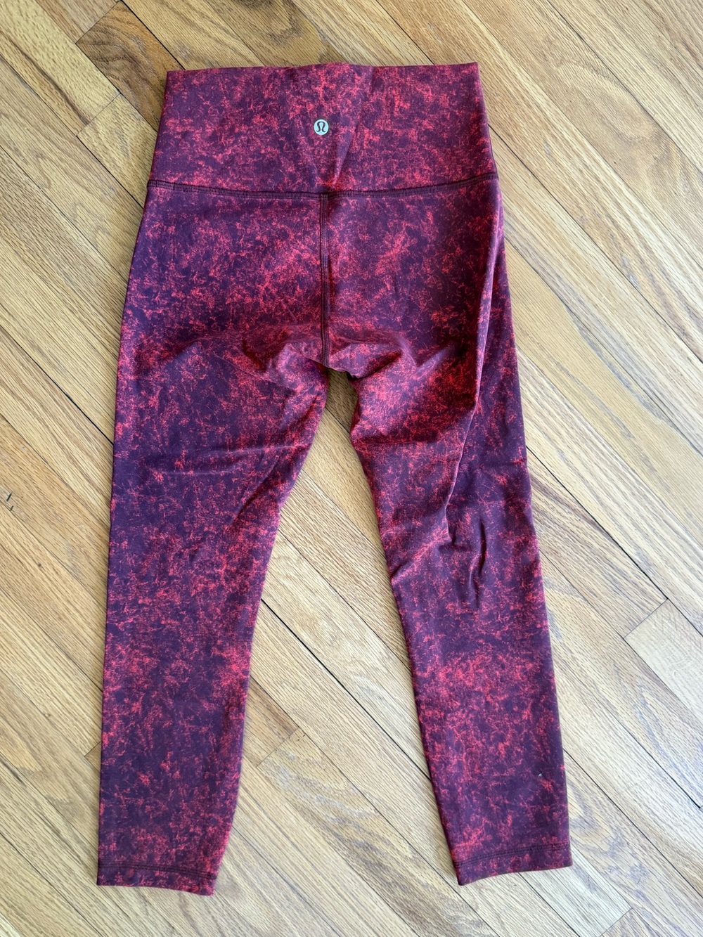 Lululemon Fast & Free High Rise Crop 23" Size 6 Crushed Marble Print Leggings - Picture 2 of 7